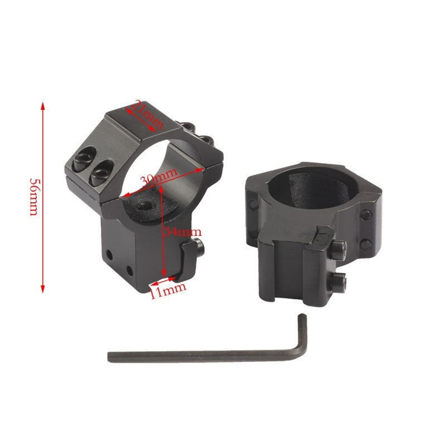 Anello in alluminio da 30 mm e supporto per telescopio da 21 mm per telescopi con diversi ingrandimenti